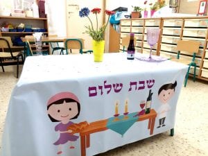 מתנת סוף שנה לגננת - מפה לשולחן יום הולדת וקבלת שבת